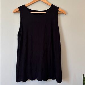 Halogen Black Scalloped Tank Top - NWT